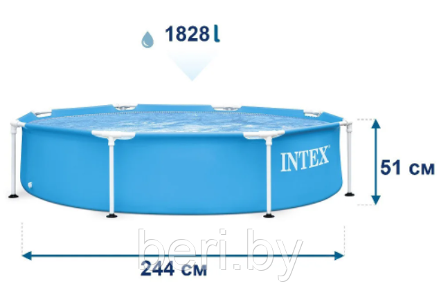 INTEX 28205NP Каркасный бассейн Intex 244х51 см, интекс - фото 3 - id-p178599605