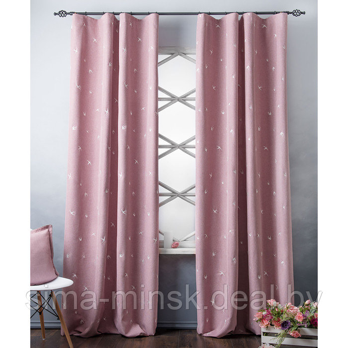 Комплект штор «Прайм», размер 145 х 280 см, розовый - фото 1 - id-p178604143