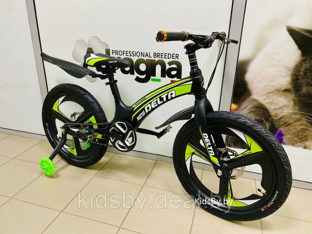 Детский велосипед Delta Prestige Maxx D 20 2022 (черный/зеленый, литые диски) магниевая рама, вилка и колеса - фото 2 - id-p177905758