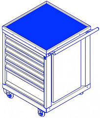 Тележка инструментальная Т-14 с 1 большим ящиком и 4 маленькими