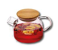 Заварочный стеклянный чайник Kelli - KL-3225 0,6 л
