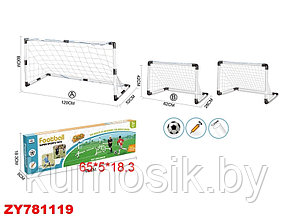 Футбольные ворота 2 в 1 "Забей гол" (2 варианта сборки) мяч + насос XTY1828