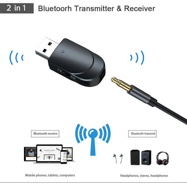 Bluetooth TX\RX адаптер KN330, v5.0 (Блютуз приёмник\передатчик) - фото 7 - id-p178627625