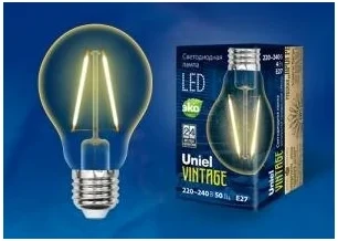 Ретро лампа Эдисона Uniel светодиодная LED-A60-6W/GOLDEN/E27 GLV21GO