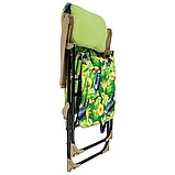 Кресло-шезлонг NIKA ННК5/Т с подножкой и матрасом складное, с туканами, фото 3