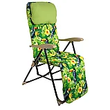 Кресло-шезлонг NIKA ННК5/Т с подножкой и матрасом складное, с туканами, фото 2