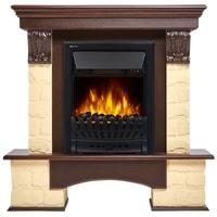 Портал Firelight Forte Classic U (угловой, камень бежевый/шпон темный дуб)