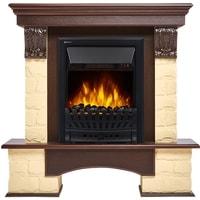 Портал Firelight Forte Classic (камень бежевый/шпон темный дуб)