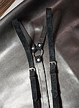 Подтяжки  кожаные черный нубук  20мм"  РY20bl71, фото 2