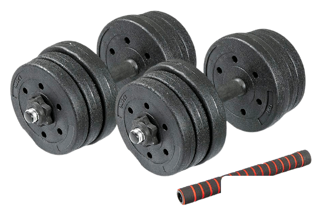 Штанга с гантелями TREX Sport композитные с соединительным грифом 2x10 кг