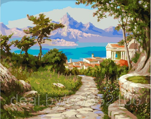 Рисование по номерам "Город у моря" картина