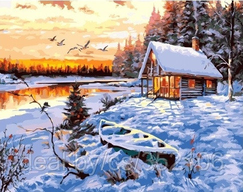 Рисование по номерам "Домик рыбака" картина