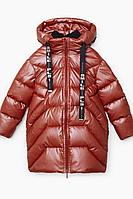 Детская для девочек зимняя красная куртка Bell Bimbo 213066 медный 104-56р.