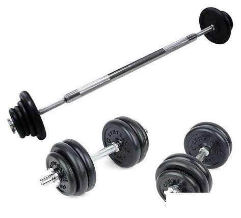 Штанга с гантелями Central Sport 2в1 30 кг, фото 2