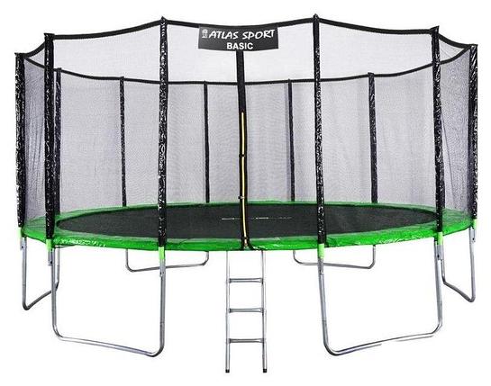 Батут Atlas Sport 490 см - 16ft Basic (с лестницей, зеленый), фото 2