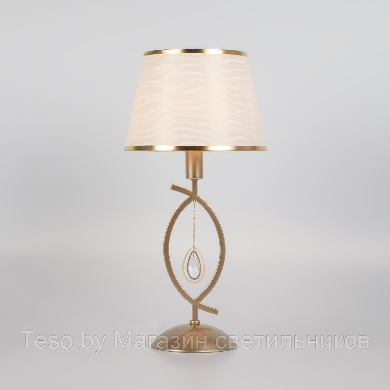 Настольная лампа с абажуром 01066/1 перламутровое золото