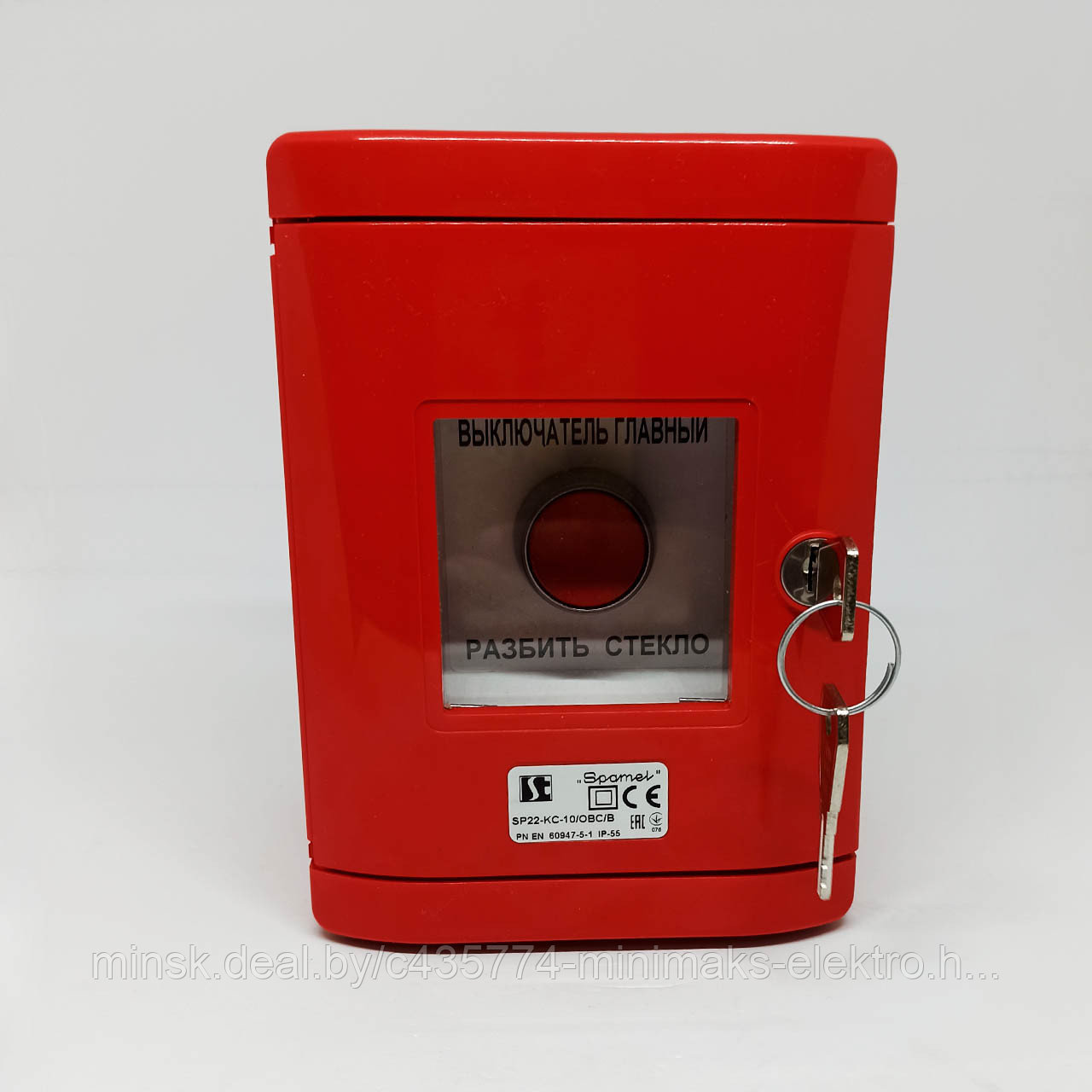 Кнопка в красном корпусе SP22-Kc-01/OBC/B
