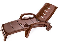 Лежак складной на колесах, шоколадный [150-0008]