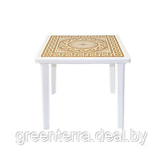 Пластиковый квадратный стол с деколем «Греческий орнамент» [130-0019]