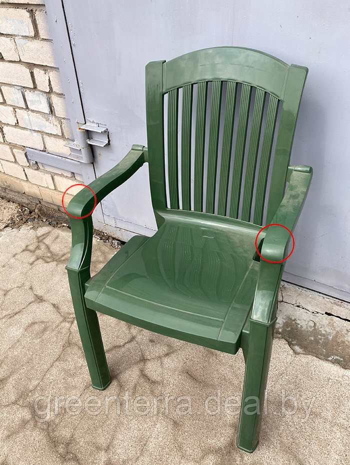 Пластмассовый стул - Кресло "Премиум-1", цвет тёмно-зелёный [110-0010] (уценка) - фото 4 - id-p178673803