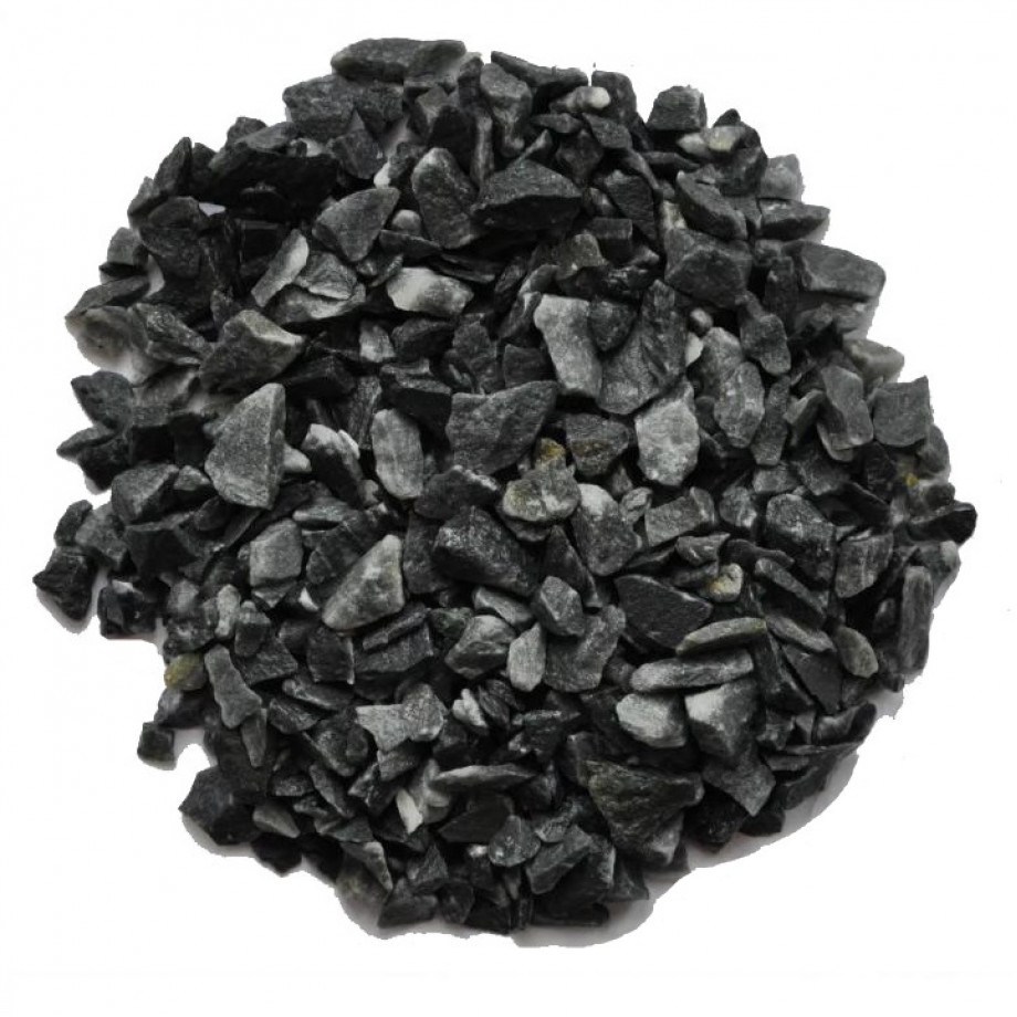 Мраморная крошка чёрная, фракция размер 7-12 мм, мешок 30 кг - фото 1 - id-p178673860