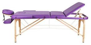 Массажный стол Atlas Sport 60 см складной 3-с деревянный + сумка в подарок (фиолетовый), фото 3