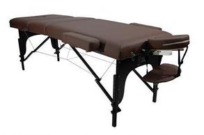 Массажный стол Atlas Sport 70 см LUX (с memory foam) складной 3-с деревянный (коричневый), фото 2