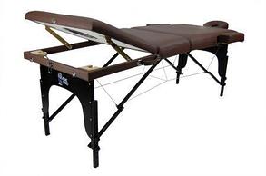 Массажный стол Atlas Sport 70 см LUX (с memory foam) складной 3-с деревянный (коричневый), фото 3