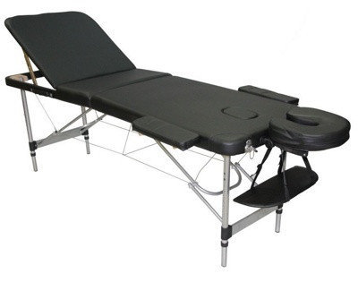 Массажный стол складной Atlas sport 60 см 3-с алюминиевый (черный), фото 2