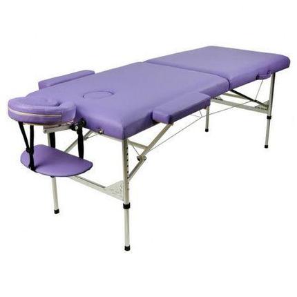 Массажный стол складной Atlas Sport 70 см 2-с алюминиевый LUX PU (memory foam) (фиолетовый), фото 2