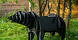Мангал Медведь 1580х600хН900мм черный мат., фото 5