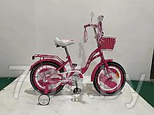 Детский велосипед Bibibike 20", для девочек, корзина, звонок, зеркало, багажник D20 - 1M
