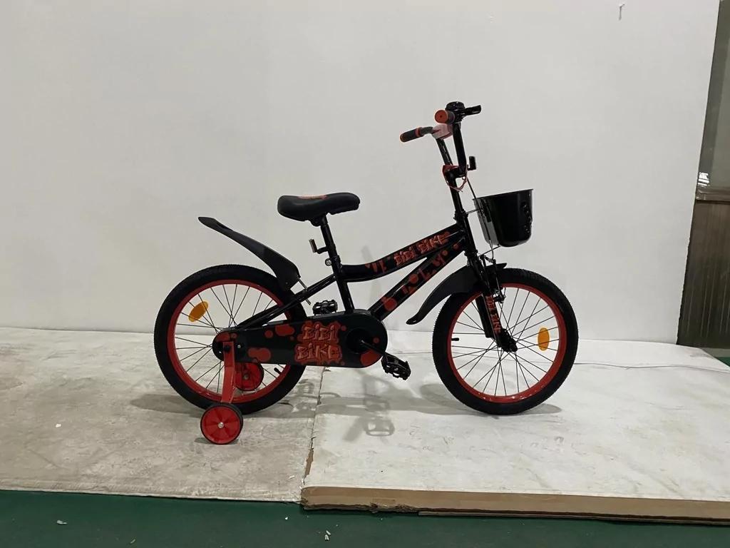 Детский велосипед Bibibike 18" для мальчика, корзина, звонок, ручной тормоз