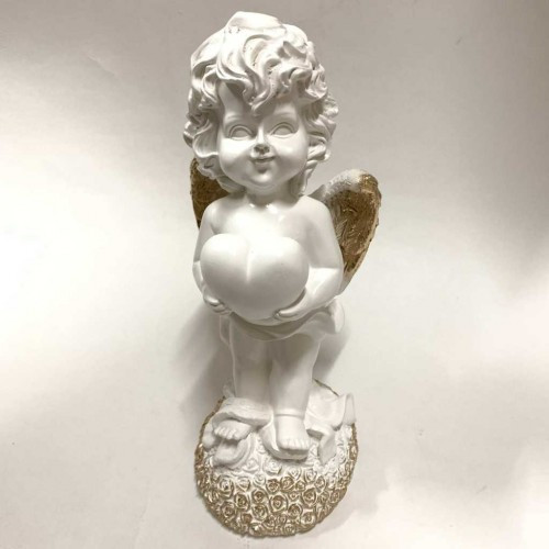 Статуэтка ангел амур с сердцем золото 25см арт.иа-9760з - фото 1 - id-p170628508