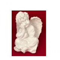 Статуэтка ангел задумчивый бел 31 см арт.нсх-80108