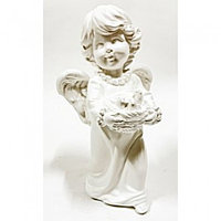 Статуэтка ангел девочка с птичками бел 17см, арт.лсм-127