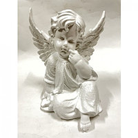 Статуэтка ангел крылатик сидячий бел, арт.нсх-49