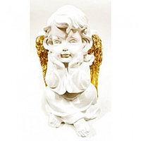 Статуэтка ангел сидит №3 бело-золотой 29 см, арт.клн-13