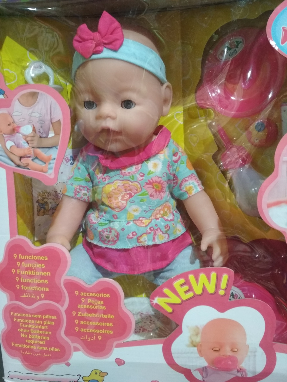 Кукла пупс Baby Doll (Бэби дол) с аксессуарами, 9 функций - фото 1 - id-p134943466
