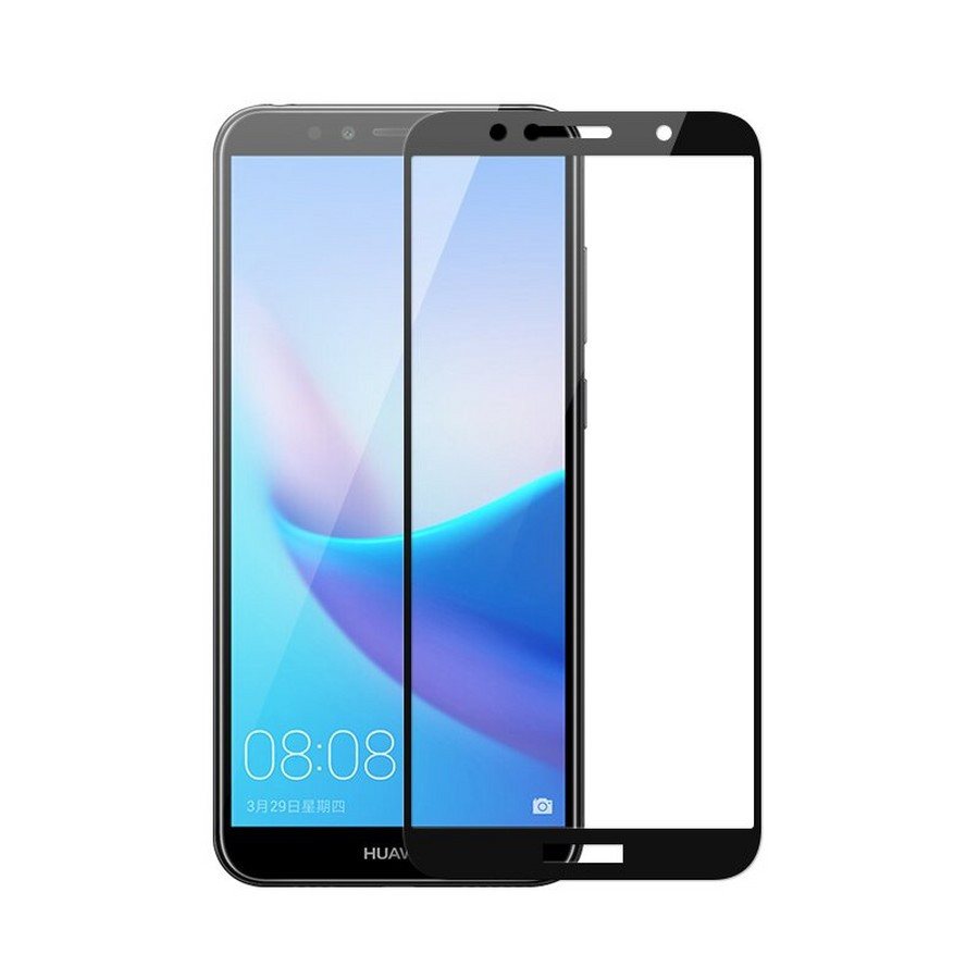 Защитное стекло "Полное покрытие" Huawei Y6 2018/Y6 Prime 2018/Honor 7A Pro/Honor 7C Черное - фото 1 - id-p178697644