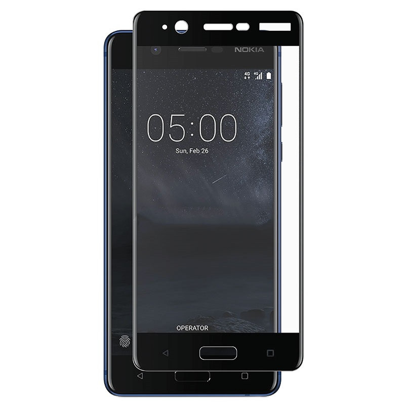 Защитное стекло "Полное покрытие" Nokia 5 Черное - фото 1 - id-p178697656