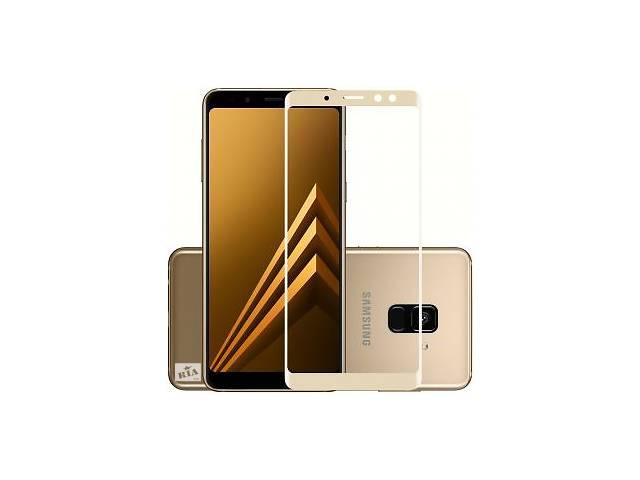 Защитное стекло "Полное покрытие" Samsung A530F (A8 2018) Золото - фото 1 - id-p178697726