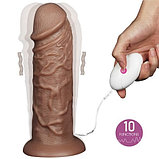 Большой вибратор-мулат на присоске Lovetoy Realistic Chubby Vibrating Dildo 26,6 см, фото 2