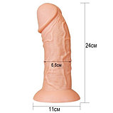 Большой изогнутый фаллос без мошонки на присоске Lovetoy Realistic Curved Dildo 26 см, фото 2