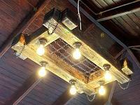 Люстра рустикальная деревянная "Лофт Премиум" на 6 ламп