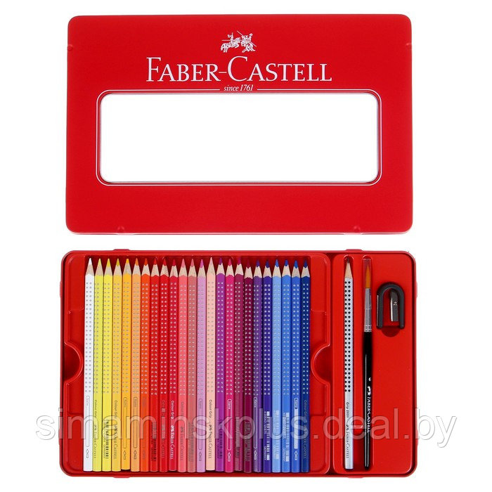 Карандаши цветные акварельные 48 цветов Faber-Castell GRIP 2001, трёхгранные с массажными шашечками, - фото 3 - id-p178711901