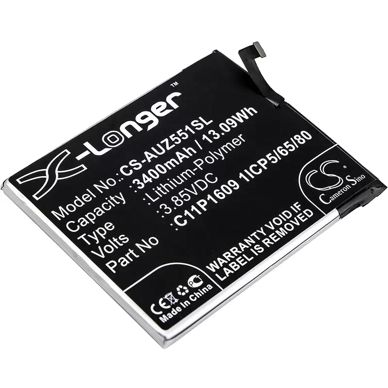 Аккумулятор (батарея) C11P1609 для телефона Asus ZenFone 3 Max 5.5, 3.85В, 3400мАч, 13.09Wh