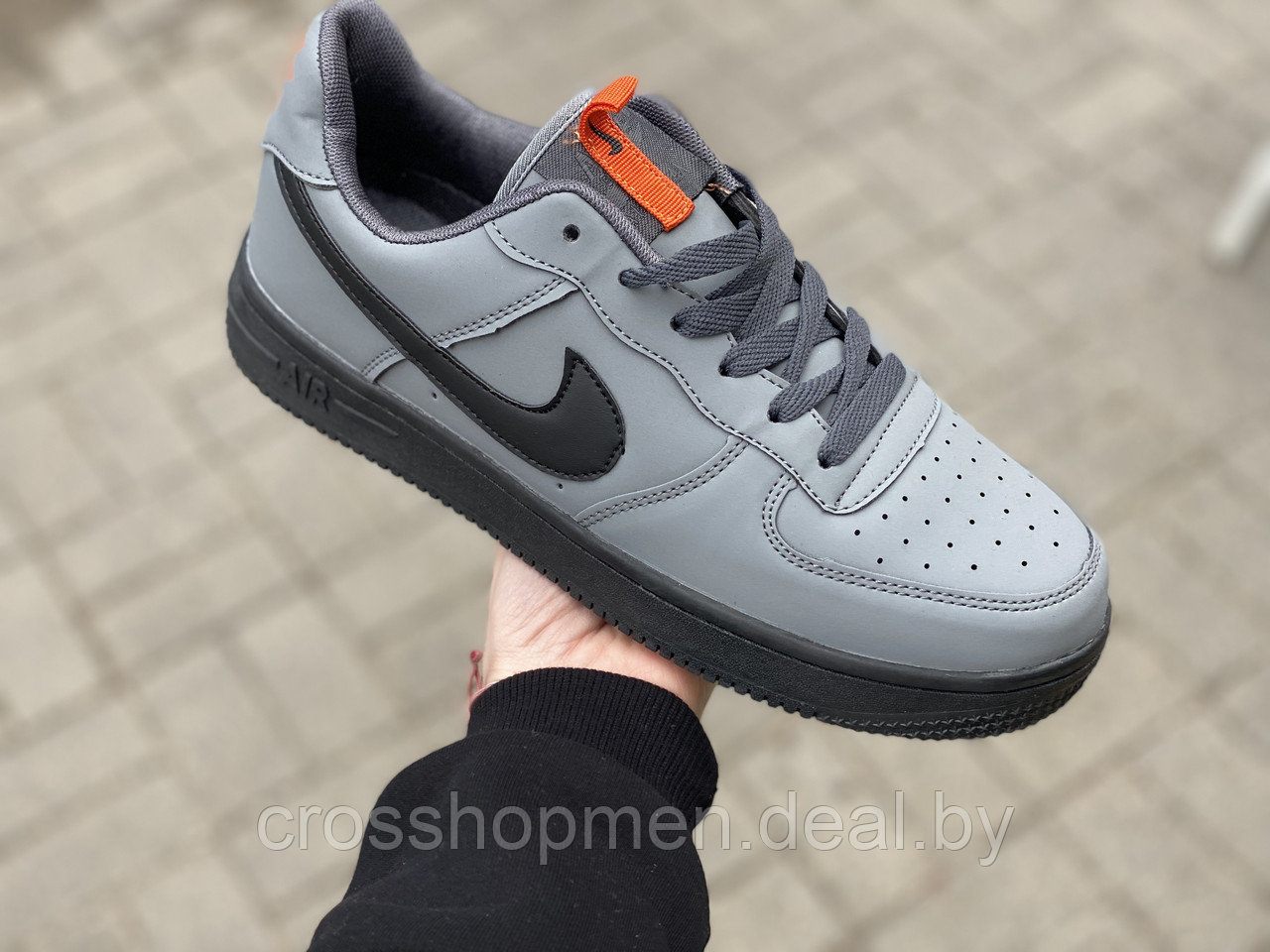 Кроссовки Nike Air Force 1 Low Gray Black - фото 1 - id-p178719650