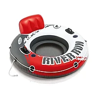 Красный надувной круг со спинкой Intex River Run 135 см