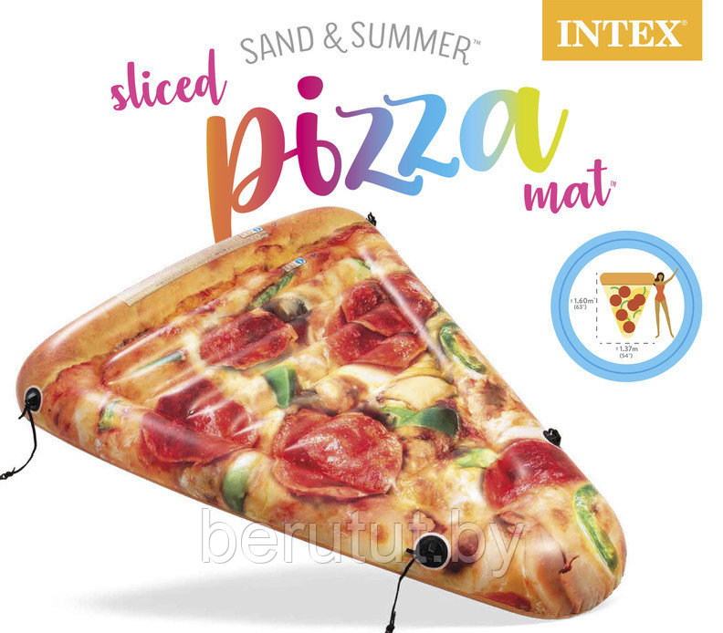 Матрас плавательный надувной Intex Пицца (160x137x23 см) - фото 1 - id-p178726249